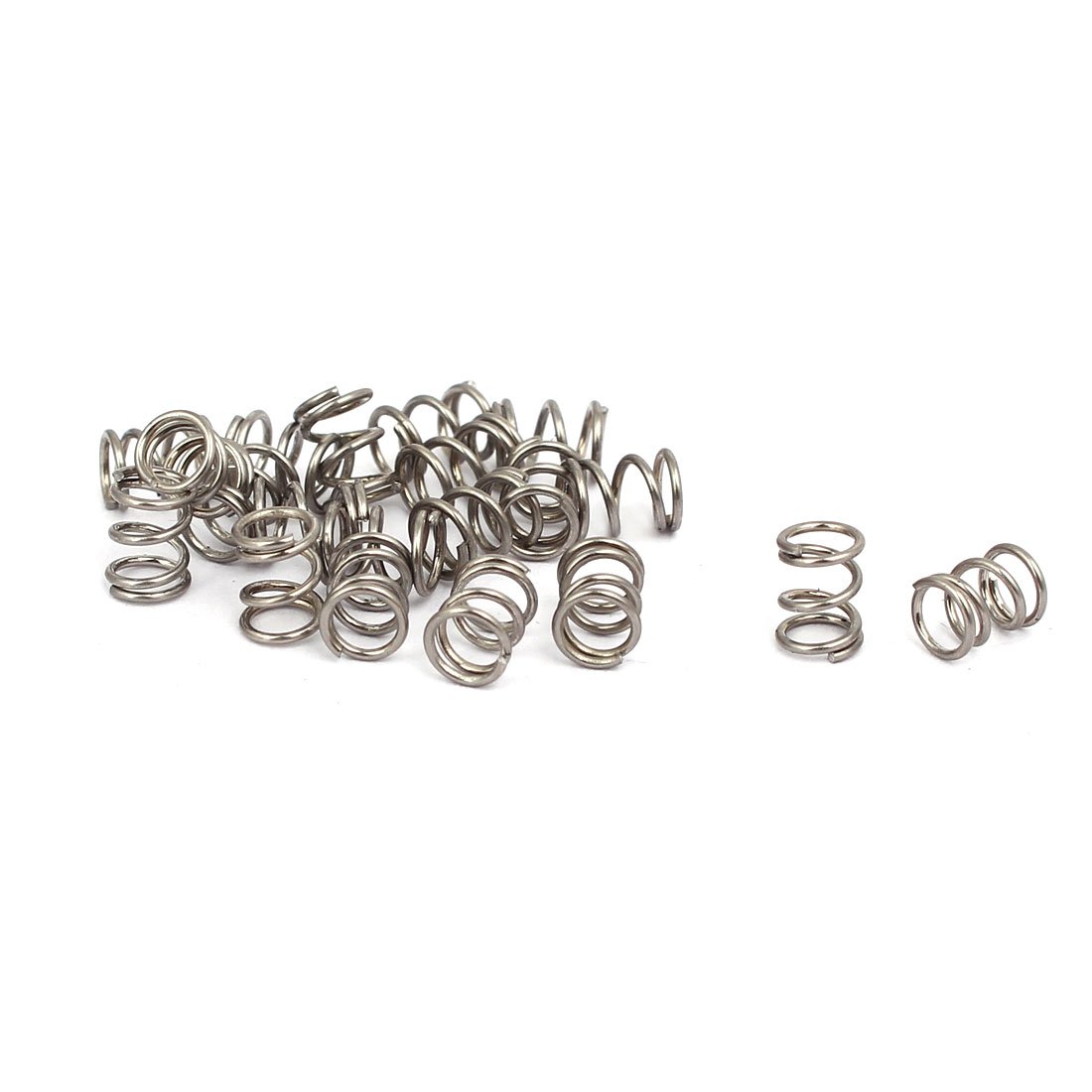 sourcingmap 0.5mmx4mmx5mm 304 Stainless Steel Compression Springs Silver Tone 20pcs