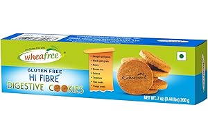 Wheafree Hi Fibre Digestive Cookies 200g – Gluten Free Multigrain Biscuits, High Fiber Healthy Snack, Wheat-Free Tea-Time Coo