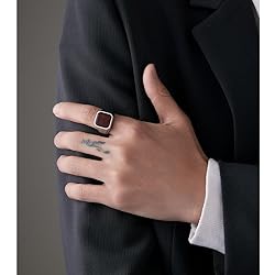 MYNENEY 14K Gold/Silver/Black Plated Square Signet