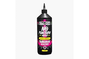 Muc-Off Road & Gravel Tubeless Tire Sealant | High-Pressure Puncture Sealant for Road & Gravel Bikes | Seals Holes up to 7mm | Works Up to 110 PSI
