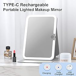 Rechargeable Travel Lighted Makeup Mirror with PU