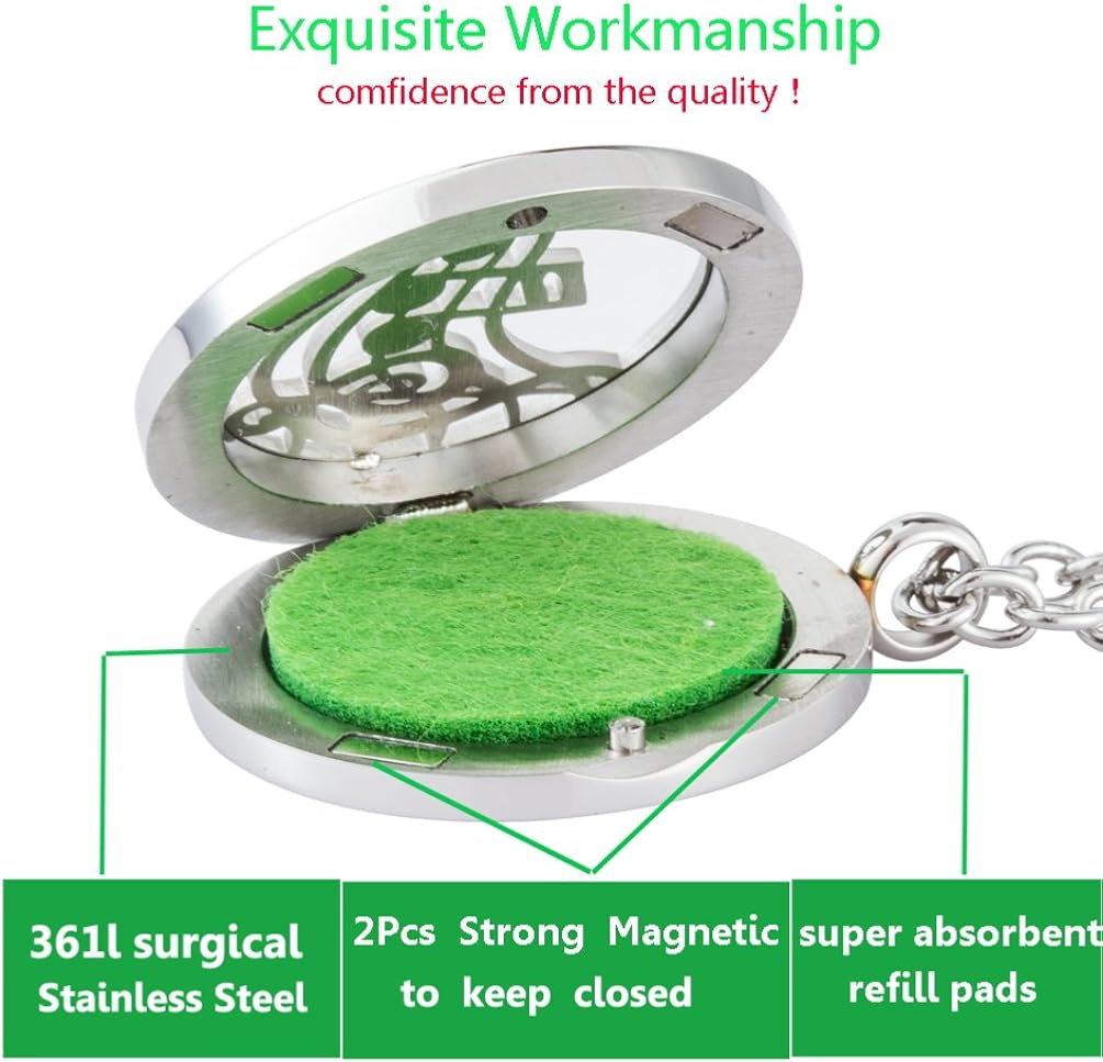 GelConnie Flower Perfume Essential Oil Diffuser Necklace Aromatherapy 316L Hypoallergenic Stainless Steel Pendant CSFL394-1: Jewelry
