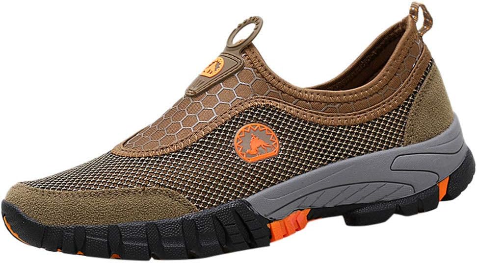 Men Athletic Mesh WalkingShoes, Lightweight and Breathable Slip-on Sneakers Outdoor Mountaineering Sports Shoes by LILICAT