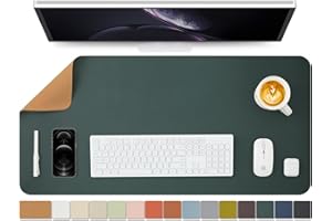 HOMIEAZICOZI Cork Desk Mat - Dual-Sided Desk Pad for Office and Home - Desk Organization and Accessories - Ideal for Large Mouse Pad and Desk Mats on Top of Desks(Dark Green,90cmx 43cm)