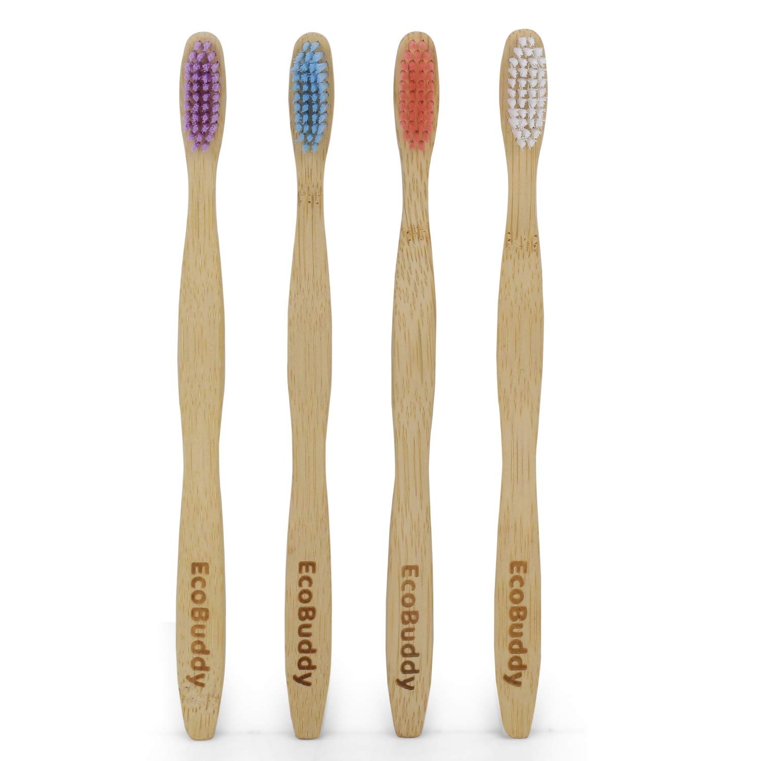 Bamboo biodegradable Toothbrush multi colored family set