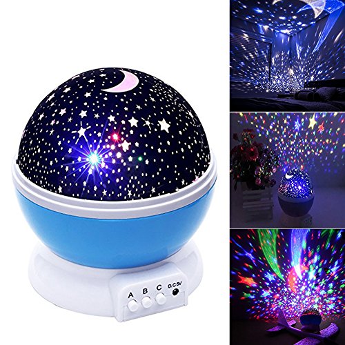 Baby night light moon star projector 360 degree rotatio…