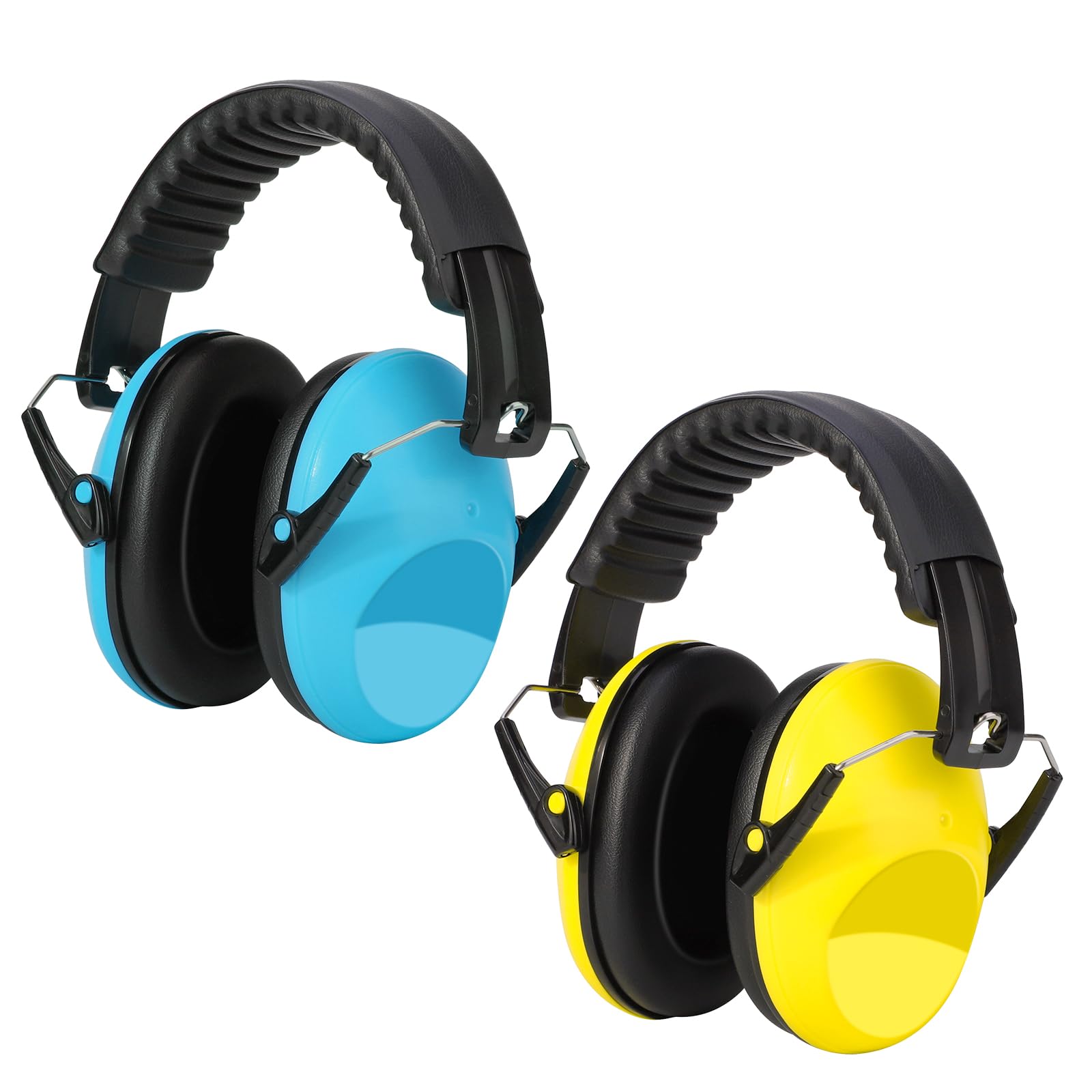 Kriogor 2 Pack Kids Ear Defenders, 26dB SNR Noise Cancelling Ear Defenders Children Hearing Protection Earmuffs,Soft Ear Protection Headphone Adjustable for Autism Flight Study Firework(Blue & Yellow) — image 1