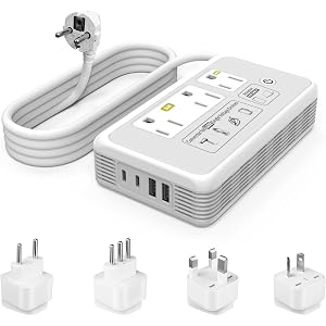 Mapambo 2000W 220V to 110V Converter for Hair Dryer, Voltage Converter US to Europe, Converter for European Travel with Type