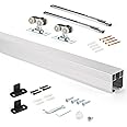 MaxxGeek 5FT/60in Sliding Pocket Door Hardware and Track Set,Soft Close Aluminum Box Sliding Door Rail Track Kit,Smoothly and Easy to Install,60" Track Kit for 23"-30" Wide Single Door