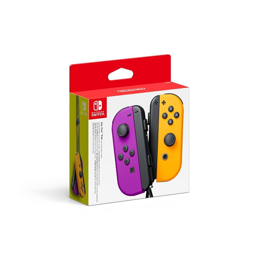 Nintendo Controller Switch Set da 2 Joystick, Viola Neon e Arancione Neon