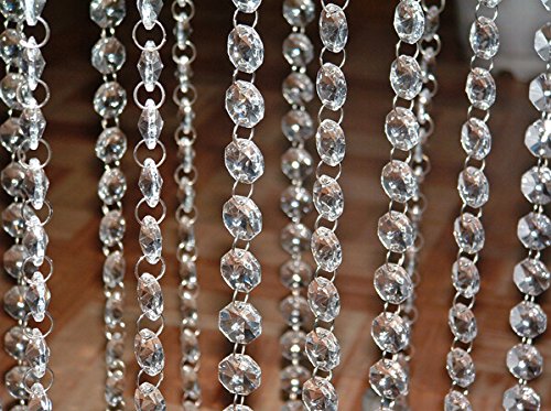 Crystal Acrylic Gems Bead Strands Wedding Table Centerpieces Wishing Tree Garland Decoration (98 Feet (30 Meter))