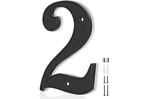 House Numbers 2, Emotionlite House Address Numbers, Black Large Modern House Numbers for Outside, Metal Mailbox Number, 5" Zinc Alloy Style