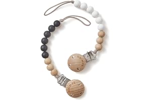 SAMiGO Silicone Pacifier Clips Holders Paci Binky Clips for Baby Boys and Girls - 2 Pack