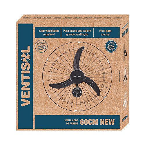Ventilador de Parede New 60cm 110V Preto/Cromado 465 - Ventisol