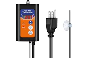 iPower Digital Heat Mat Thermostat Controller for Seed Germination, Reptiles and Brewing Breeding Incubation Greenhouse, 40-108°F, 8.3A 1000W