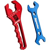 AOOSEDOO Adjustable AN Fittings Wrench AN Wrench for Hose Fitting Adapters AN Fitting Tool 3AN-16AN Lightweight Aluminum Red. With a Double Hose End Fitting Wrench 6AN Socket-AN8 B-nut Blue