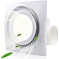 Ultra Quiet Bathroom Ventilation Fan with Light - 110 Cfm, White, Round, Ideal for Bathroom/Shower/Restroom/Home/Office