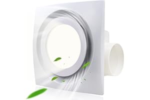 BEENDOU Bathroom Exhaust Fan with LED Light, Bathroom Fan with Light, Shower Ceiling Ventilation, Ultra Quiet Bathroom Fan 1.0 Sones 110 Cfm, White Ventilation Fan For Bathroom/Shower/Restroom/Office