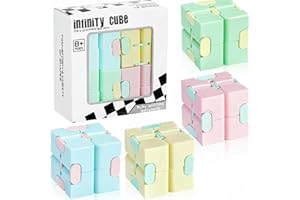 Skylety Cube Anxiety Relief Toy Hand Held Magic Sensory Stress Cube Toy for Adults Relieve Stress Christmas Party Favors(4 Pcs,Fresh)