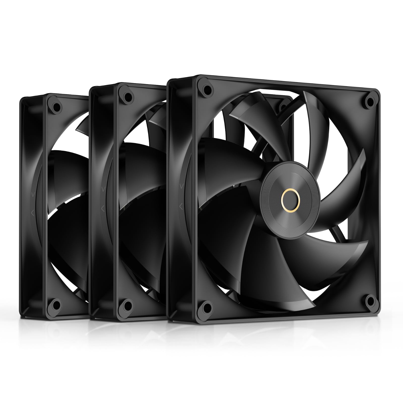 Photo 1 of ??Ocypus Delta F12 Computer Case Fan, Up to 2000RPM High Airflow, 4-Pin PWM Control 120mm PC Cooling Fan, Low-Noise & Hydraulic Bearing (Black-3PCS)?