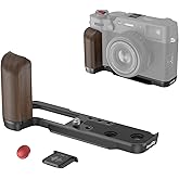 SMALLRIG X100VI / X100V Handgrip, Wooden L-Shape Grip for FUJIFILM X100VI / X100V Camera, Built-in Quick Release Plate for Arca, with Shutter Button and Hot Shoe Cover (Black) 4805