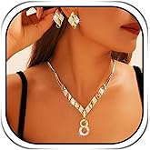 JEWEKY Gold Jewelry Set Rhinestone Necklace Earrings Sets Statement Jewelry for Women