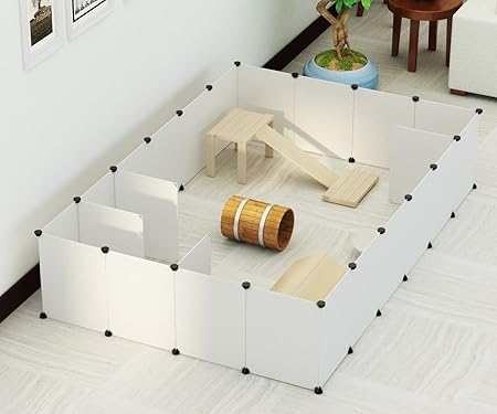 Koossy DIY Freigehege erweiterbarer Laufstall Welpenauslauf für Kleintiere Wie Hase, Kaninchen, Meerschweinchen, Katze und We