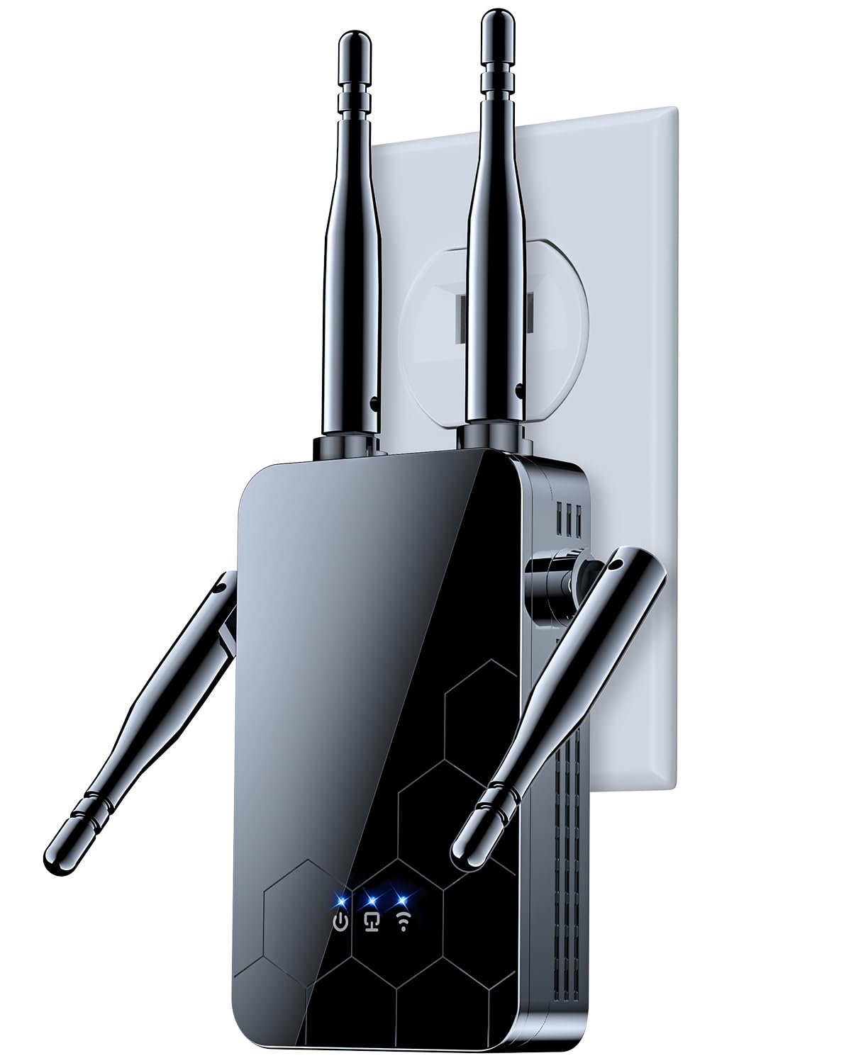 Photo 1 of WiFi Extender Internet Booster, Long Range Repeater Wireless Routers Amplifier, Mesh Wi-Fi 80% Faster, Support More Network Devices at Home, 1 Tap Setup