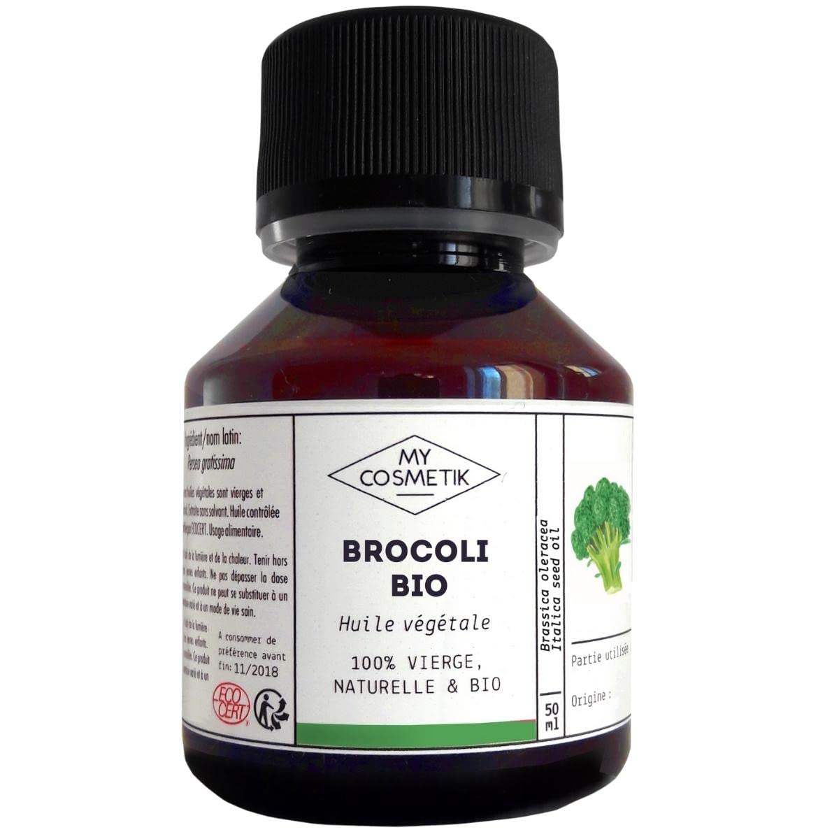 MY COSMETIK - Broccoli Vegetable Oil - Cosmetics - 100% Pure and Natural - Tones and Strengthens Hair - 50 ml