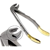 Dental Extracting Extraction Serrated Forceps MD4, for 1st, 2nd, 3rd Lower Molar, Premium Quality Gold Handle, Stainless Steel