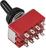 Heschen MTS-402 4PDT ON-ON Miniature Toggle Switch 12 Pin Waterproof Cover Pack view 8