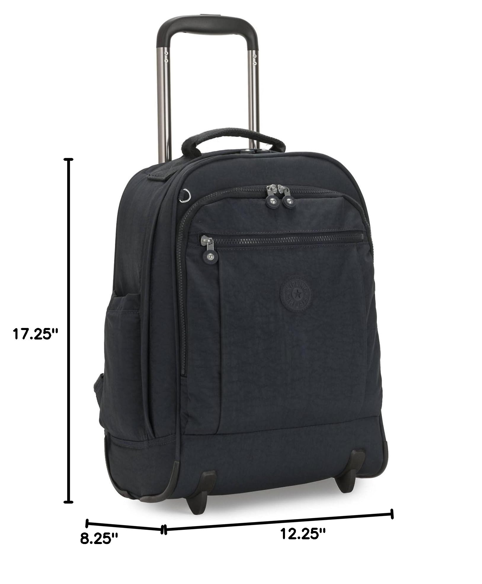 Kipling Women's Gaze Large Rolling, Durable, Wheeled Backpack with Adjustable Shoulder Straps, Nylon Book Bag, True Blue Tonal, 8.25