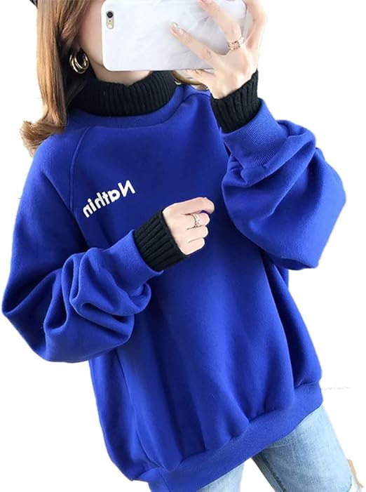 パーカー レディース トップス 秋冬 長袖 ハイネック トレーナー 厚手 プルオーバー オーバーサイズ アウター 無地 トレーナー パーカー 通販 Amazon