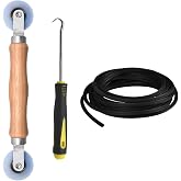 BAYTORY Window Screen Repair Kit, Nylon Roller Tool with Bearing | Spline Removal Hook and 32ft Retainer Spline Replacement for Installing Door Mesh Screens