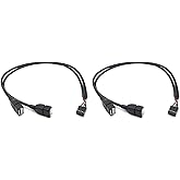 Duttek USB Header Splitter Cable,10 pin Motherboard USB Header to Dual USB Cable, Dupont 10 Pin Female Header to Dual USB 2.0