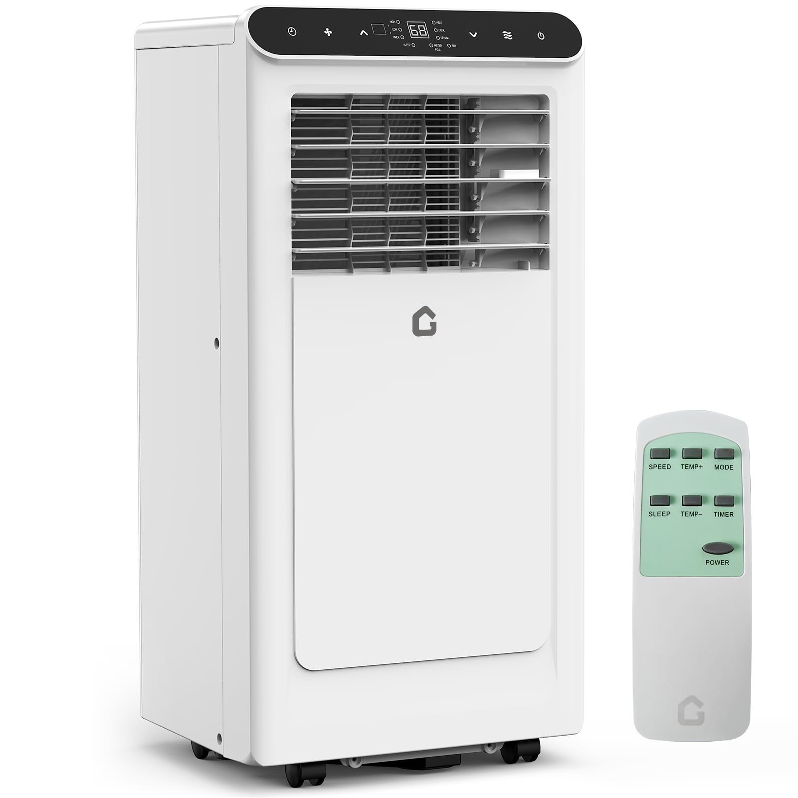 Photo 1 of 10,000 BTU Portable Air Conditioner with Heat, 3-in-1 Portable AC Unit with Fan & Dehumidifier, Room Air Conditioner Cools up to 450 Sq. Ft., Remote Control, Auto Swing, Room AC 24-Hour Timer, White