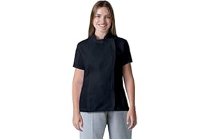Lazzar Women's Chef Coat | Short Sleeves | Dryfit, Lightweight | Concealed Zipper With Flap |Thermometer & Instrument Pockets