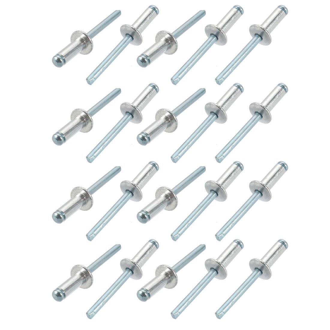 Sourcingmap 20 Pcs 6mm x 16mm Aluminum/Steel Open End Blind Rivets