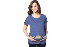 Crazy Dog Tshirts Maternity Baby Peeking T Shirt Funny Pregnancy Tee for Expecting Mothers