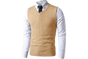 LTIFONE Sweater Vest for Men, Knited Business Slim Fit Mens V Neck Sweater, Big and Tall Pullover Sleeveless Sweaters