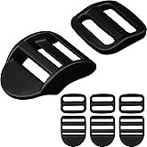 LASIGHT 4 Pack Slider Ladder Lock Buckle and Tri-glide Slide for 3/4", 1", 1-1/4", 1-1/2", 2" Webbing Strap