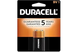 Duracell Coppertop 9V Battery, 1 Count (Pack of 1), Long-lasting All-Purpose Alkaline 9V Batteries for Household and Office D