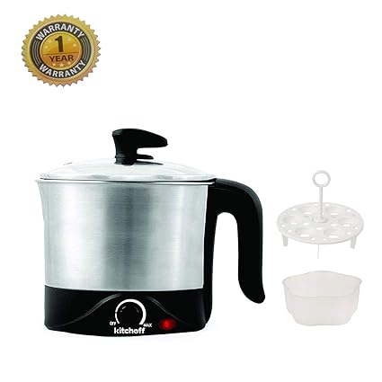 Kitchoff WDF-106 1.2-Litre Automatic Electric Multi-Purpose Kettle (Sliver and Black)