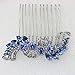 Faship Blue Crystal Hair Comb