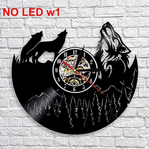 Wolf Animals LED Lighting Color Changing Wall Clock Light Remote Control LED Backlight Modern Cool Interior Decor