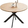 Zerifevni 46.4" Round Dining Table Set, Mid Century Modern Round Dining Table for 4-6 Person, Steel Legs, Leisure Coffee Table for Kitchen Dining Room, Save Space