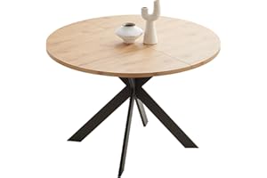 Zerifevni 46.4" Round Dining Table Set, Mid Century Modern Round Dining Table for 4-6 Person, Steel Legs, Leisure Coffee Table for Kitchen Dining Room, Save Space