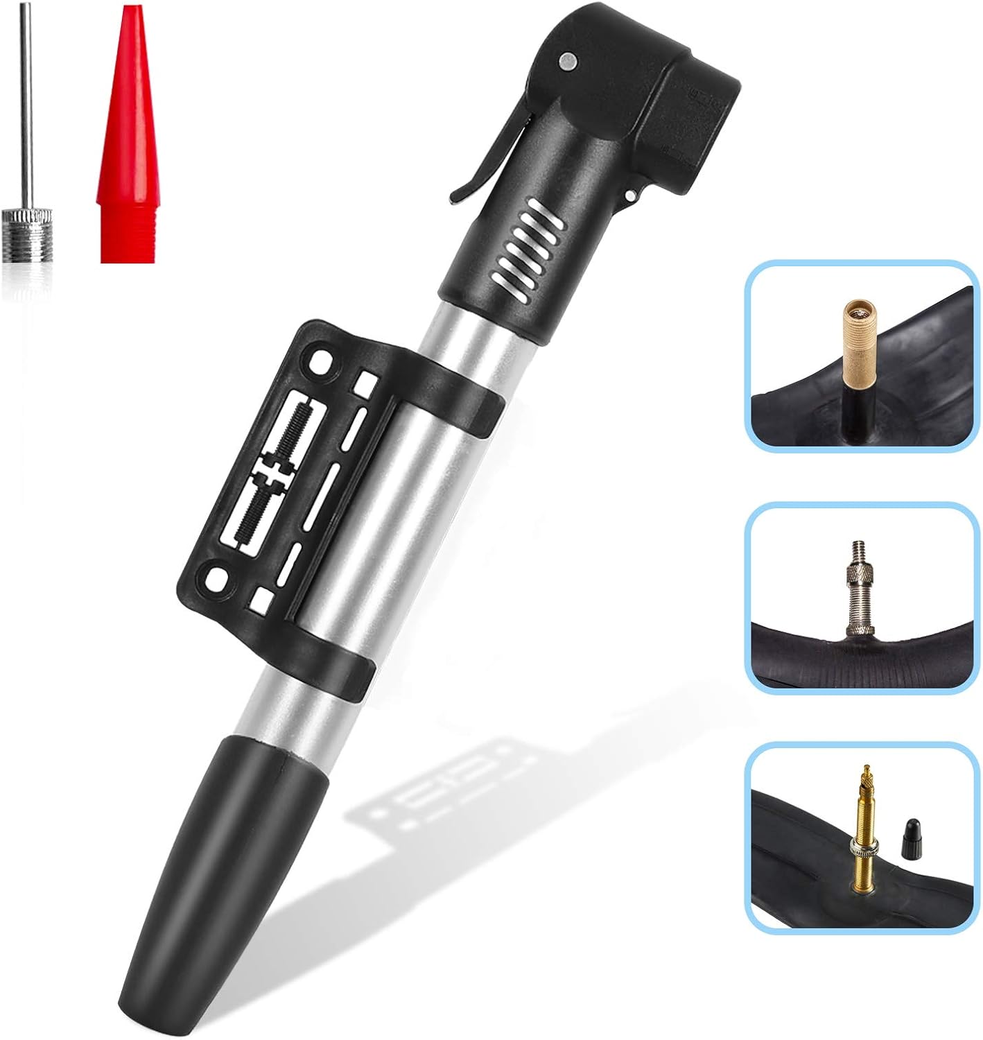 Mini Bomba para Bicicleta Bomba de aire portátil de alta presión de 120 PSI para bombas de piso Mini Bomba para Bicicleta Bomba de aire portátil de alta presión de 120 PSI para bombas de piso