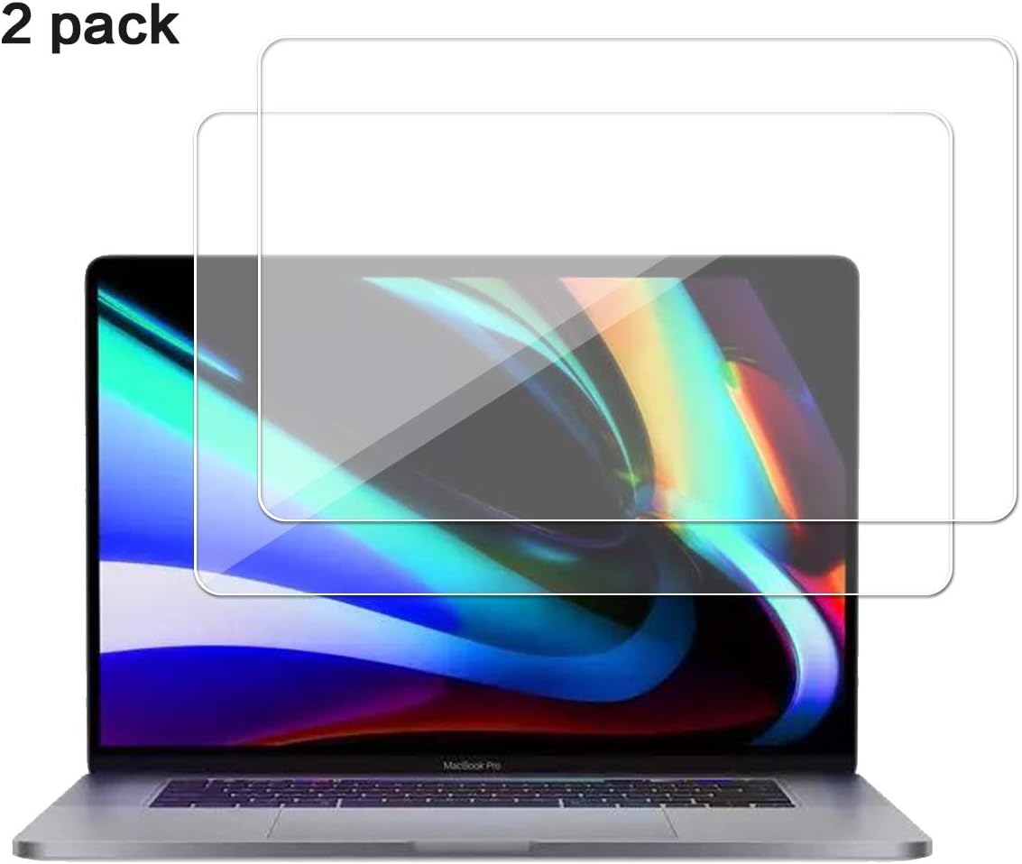 Compatible with MacBook Pro 16 Inch Tempered Glass Screen Protector Film Anti-Scratch Screen Cover 2 Packs