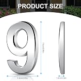 Vicloon 3D Door Numbers 3 Inches Self-Adhesive Waterproof Silver 9 view 2